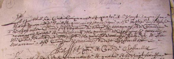 Archives communales de Chauffailles 1654-1704