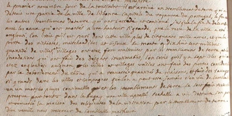 Registre de Tancon en 1755