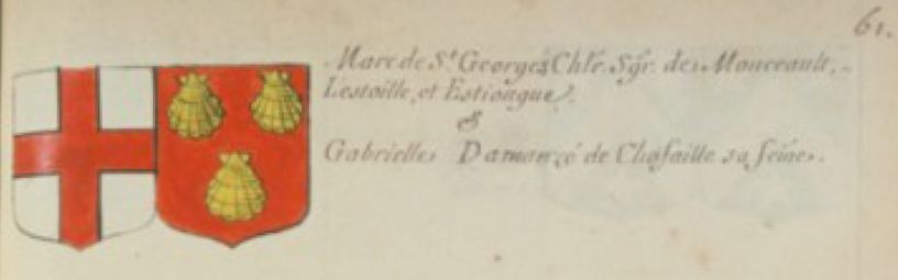 Marc de St-Georges, chevalier seigneur de Montceaux-L'Etoile et d'Estieugue, et Gabrielle d'Amanzé de Chauffailles sa femme