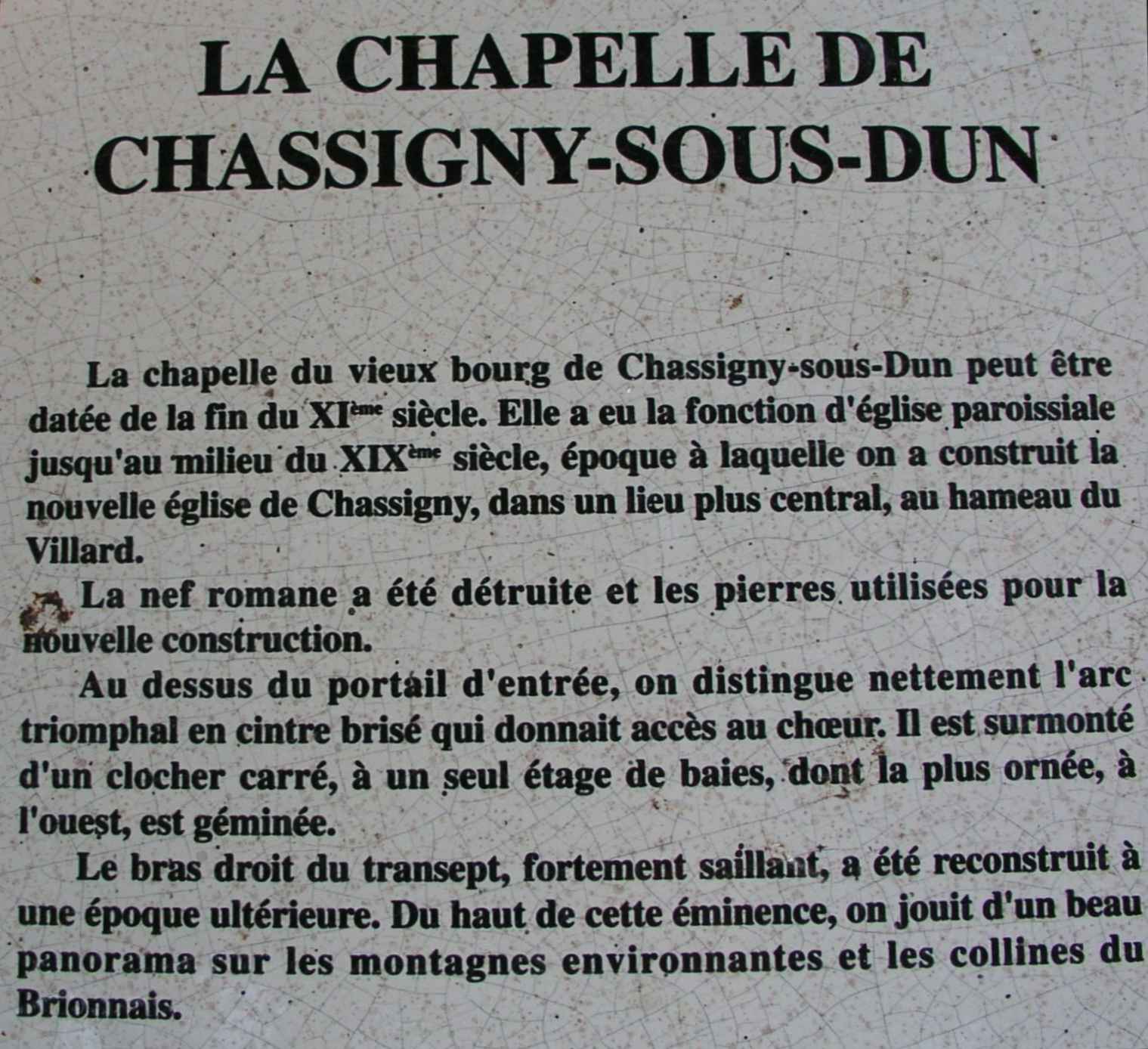 La chapelle romane du Vieux-Bourg de Chassigny-sous-Dun - 1