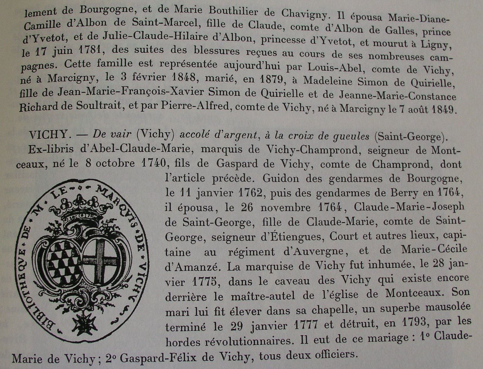 Ex-libris d'Abel de Vichy