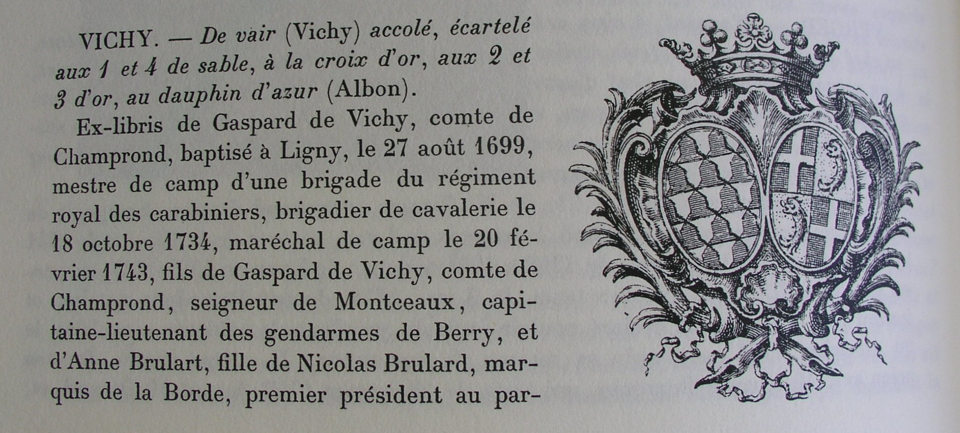 Ex-libris de Gaspard de Vichy